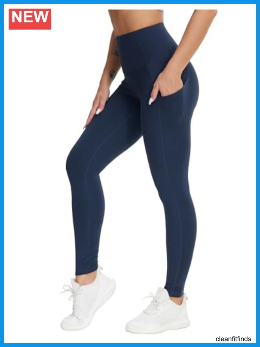 High Waist Yoga Pants Workout Leggings with Pockets Tummy Control 4-Way Stretch